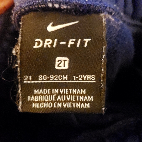 Nike boys toddler 2T blue dri-fit fleece lined pull on elastic waist sweatpants - Picture 3 of 5